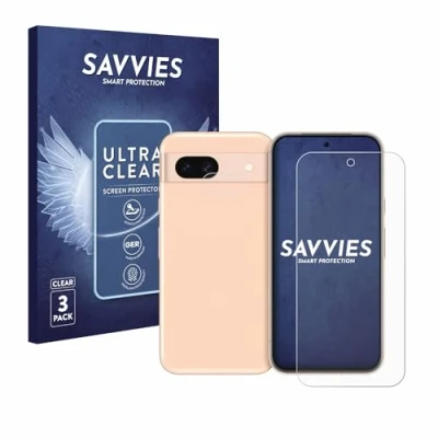 Immagine di savvies (6 Pezzi Pellicola Protettiva per Google Pixel 8a (Fronte+Fotocamera) Protezione Schermo Trasparente