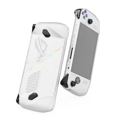 Immagine di Skull &amp; Co. GripCase Ally for ROG Ally: A Soft Protective Case with Textured Grips Full Protection and Stand, Shock Absorption Non Slip Anti Scratch Cover Design Frosted Clear