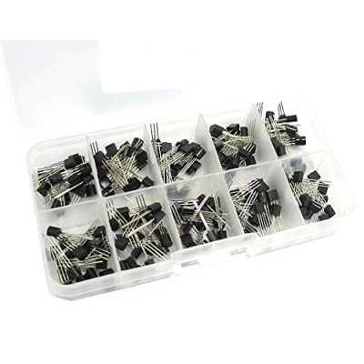 Immagine di DollaTek 10 Values ​ 200PCS NPN PNP Kit di Transistor Potenza Assortiti BC327 BC558 con Custodia in plastica Trasparente