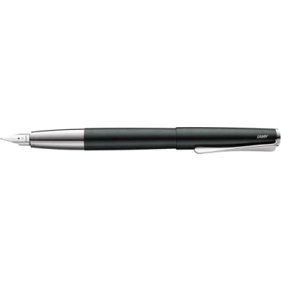Immagine di Lamy Studio 069 Penna stilografica in acciaio inox con finitura laccata nero verde manico lucidato, molla argentato spessore piuma EF