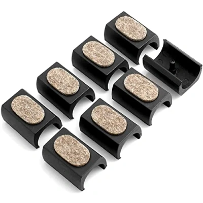 Immagine di Design61 Set di 8 feltrini per sedia a sdraio con diametro 18 20 mm, mobili, superficie scorrimento in feltro antirumore
