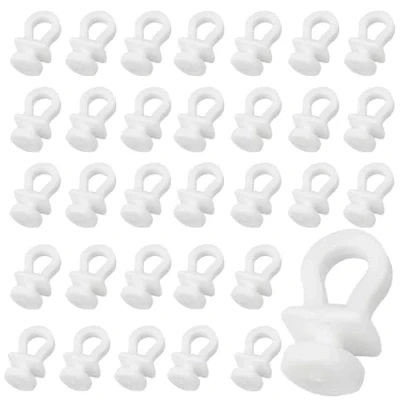 Immagine di QZVCGSTA 100 Pezzi Curtain Glider Hooks Ganci Plastiche per Tende Accessori Scorrevoli Binario Anelli Sistema di Binari E
