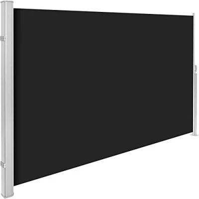 Immagine di TecTake® Tenda Frangivento a Scorrimento, Paravento Estraibile Esterno, Frangivista con Meccanismo Automatico, Protezione Solare e Privacy, Ideale per Balconi Terrazzi, 160x300 cm Nero