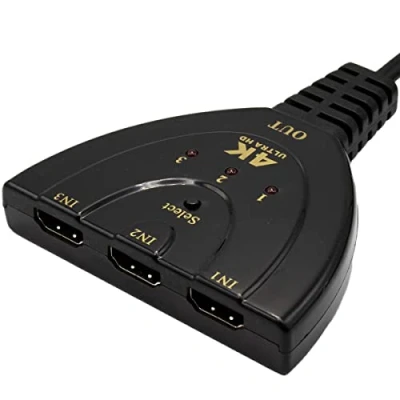 Immagine di MMOBIEL HDMI Splitter 4K switch 3 en 1 salida compatibile con Apple TV, Switch, PS4, X Box, HDTV, Laptop, PC, console de juegos y más Splitter, Cavo Pigtail