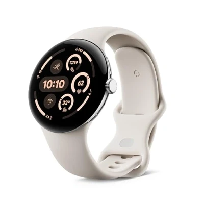 Immagine di Google Pixel Watch 3 45mm Argento (Beige Cinturino)