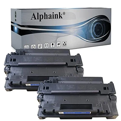 Immagine di alphaink 2 Toner compatibile con HP 55X CE255X, per stampanti LaserJet P3015DN, P3015N, P3015D, P3015X, P3015, P3011, P3010 Enterprise Flow MFP M525C PRO M521DX, M521DW.