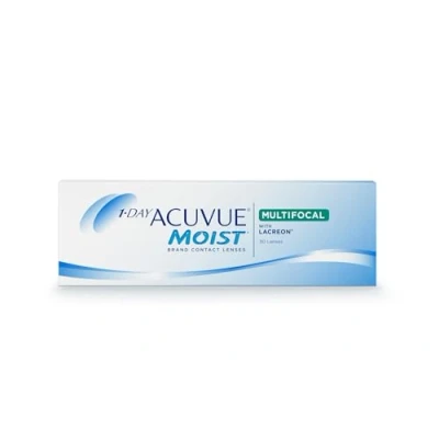 Immagine di ACUVUE 1 DAY MOIST MULTIFOCALI, Lenti a contatto giornaliere, visione chiara e nitida sia da lontano che vicino, protezione UV, 30 lenti, +2.50 Diottria, Add H, BC 8.4, DIA 14.30