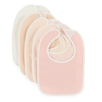 Immagine di Bieco Ella Set di 5 bavaglini in cotone per neonati, spugna impermeabile, tessuto con chiusura velcro, cibo rosa