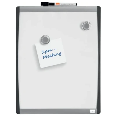 Immagine di Nobo Piccola Lavagna Magnetica con Cornice ad Arco, Montabile a Parete, Include 1 x Pennarello, Magneti e Cuscinetti Adesivi in Gomma Piuma, per Casa / Ufficio, 280 mm 335