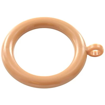 Immagine di Bulk Hardware BH05950 plastica tende estensibile canna anelli con occhiello, Diametro interno. 28 mm (1.1/4 inch) esterno. 40 (1.1/2 marrone chiaro, confezione da 25