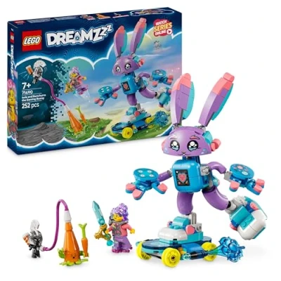 Immagine di LEGO DREAMZzz Izzie e il Coniglietto del Gaming Bunchurro, Giochi di Fantasia Trasformabili 3 in 1 per Bambine Bambini da 7 Anni con Coniglio Skateboard Giocattolo Booster o Jetpack 71490