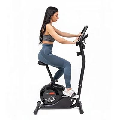 Immagine di TechFit Cyclette da camera per Casa con Volano 4,5 kg, Sistema Magnetico a 8 Livelli e Supporto Tablet Fitness Cardio (B300)