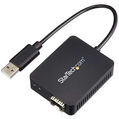 Immagine di StarTech.com Adattatore di rete USB 2.0 a Fibre ottiche Convertitore SFP con slot aperto