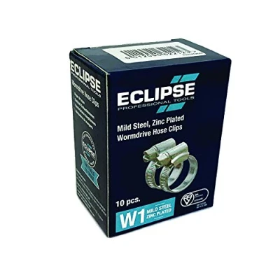 Immagine di Eclipse Professional Tools ECW1 OO W1 Scatola da 10 fascette stringitubo in acciaio zincato con vite senza fine 13 20 mm (½&quot; ¾&quot;)
