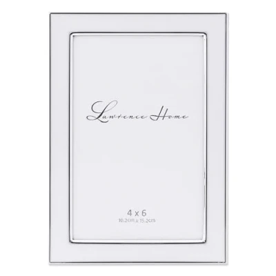 Immagine di Lawrence Frames in Metallo Placcato Argento con Smalto Cornice, White, 4 by 6