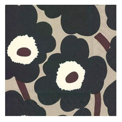 Immagine di Marimekko Unikko Tovaglioli di carta a 3 veli, colore blu, confezione da 20