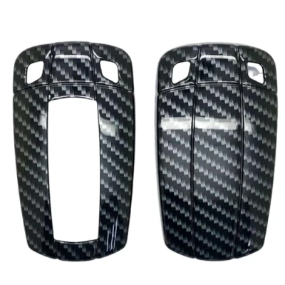 Immagine di OTMIK Copri Chiave per Auto in Fibra di Carbonio ABS misura con bmw 1 3 5 6 7 Serie X1 X5 X6 E90 E92 E93 E60 Z4 Accessori Portachiavi (Nero)