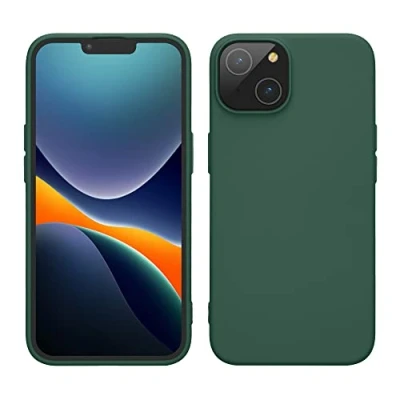 Immagine di kwmobile Custodia Compatibile con Apple iPhone 14 Cover Back Case in Silicone TPU Protezione Smartphone per Caricatore Wireless verde militare