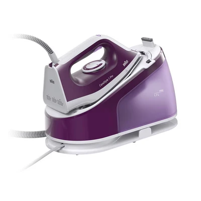 Immagine di Braun CareStyle 1 Pro IS1514 VI Ferro a vapore con tecnologia FreeGlide 3D, verticale, funzione antigoccia, serbatoio dell&#039;acqua da 1,7 l, 6 bar, 120 g/min, 2200 W, colore: Viola