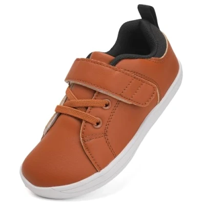 Immagine di Scarpe Bambino e Bambina per Il Barefoot da Ginnastica Minimaliste Gli Sport Interno ed Estern Ragazzi Ragazze Scarpa Passeggio(Marrone,27 EU Larga)