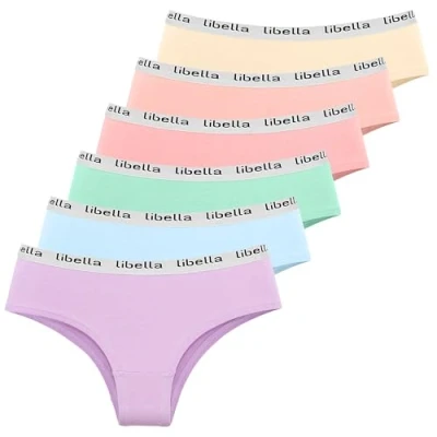 Immagine di Libella Mutande Donna Cotone Slip Elasticizzato Traspirante Confortevole Intimo Pacco da 6 Multicolore UN7 M