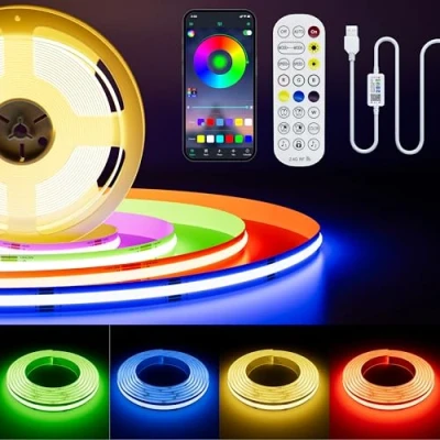 Immagine di PAUTIX USB RGB LED Striscia 5V 3M,Dimmerabile Cambio Colore COB Strip Con Bluetooth Smart APP Controller,Flessibile Modalità Musica Per TV,Cucina,Partito DIY Decor