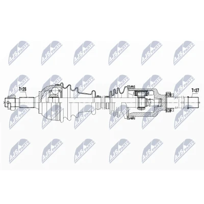 Immagine di NTY NPW PE 035 Albero motore / Semiasse Assale anteriore Sx 945 92 CITROËN: C5 III Station Wagon, 3