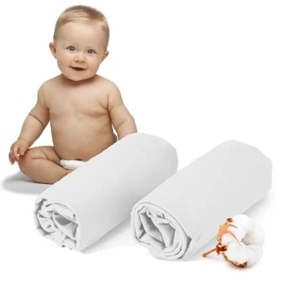Immagine di Dreamzie Set 2 Lenzuolo con Angoli Cotone Bambini 40x80 Oeko Tex certificato Bianco