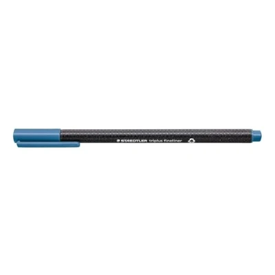 Immagine di STAEDTLER penne blu Delft Triplus fineliner, punta fine rinforzata in metallo 0.3 mm, fusto triangolare ergonomico, confezione da 10 334 63