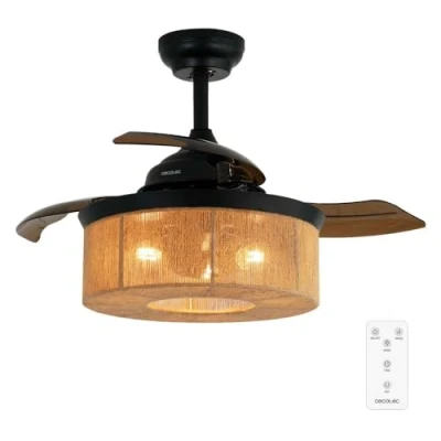 Immagine di Cecotec Ventilatori da Soffitto EnergySilence Aero 3600 Invisible Natural Style Corda Naturale, 25 W, Diametro 91 cm, Telecomando, Timer 8 Ore, 6 Velocità, 3 Pale, Estate/Inverno