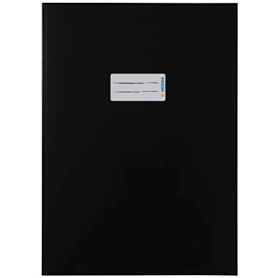 Immagine di HERMA 19745 copertina per quaderni formato A4, in cartone nero, con etichetta carta robusta e extra resistente, scolastici, colorata