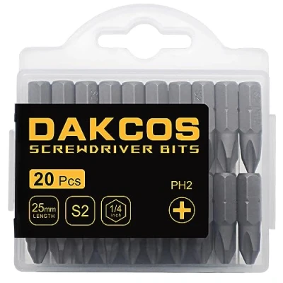 Immagine di DAKCOS PH2 punte PH2, assortimento di S2 (lunghezza: 25 mm, 20 pezzi)