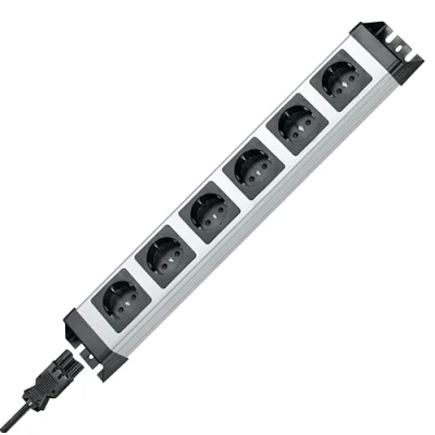 Immagine di Kopp 2.29420012E8 Multipresa 6 scomparti Nero, Argento Presa GST18i 1 pz.