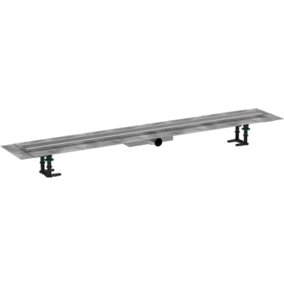 Immagine di hansgrohe RainDrain Compact set completo di canalina doccia (incl. installazione), canale scarico 1200 mm, installazione piatta (ristrutturazione), acciaio inox spazzolato