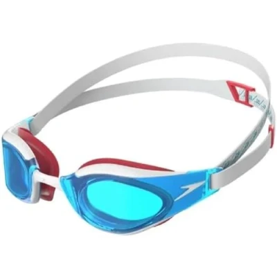 Immagine di Speedo Unisex Fastskin Hyper Elite Swimming Goggles Competitive Performance Training Hydrodynamic, Flame Red/Bolt/Aqua Blue, One Size
