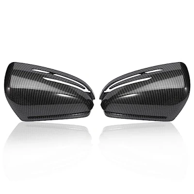 Immagine di Attisfiera 2 coprispecchietto retrovisore, copertura per specchietto retrovisore laterale W176 W204 C204 W212 W211 W246 C117 X204 X156 fibra di carbonio ‎A2128100164 A2128100264