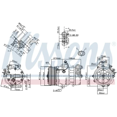 Immagine di NISSENS 890388 Compressore Aria Condizionata SD6V10 12 PAG 46 R 134a OPEL: Meriva A, Corsa C Hatchback, Agila SUZUKI: SWIFT 4, 3, IGNIS 2