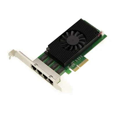 Immagine di Kalea INFORMATIQUE Scheda Ethernet Gigabit LAN PCIe 2.5 x4 con 4 Porte RJ45. Quad Chipset Intel I225 NIC 10 100 1000 2500 1G 2,5G Alto Profilo Basso
