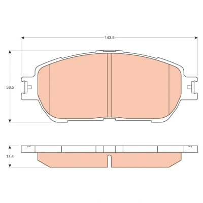 Immagine di TRW GDB3612 Kit pastiglie freno Non predisposto per contatto segnalazione usura