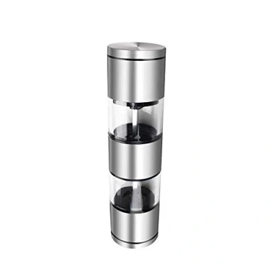 Immagine di WYRMB macinasale e macinapepe, 2 in 1 macinapepe con Grana Regolabile Acciaio Inox Spazzolato Corpo Acrilico Trasparente..