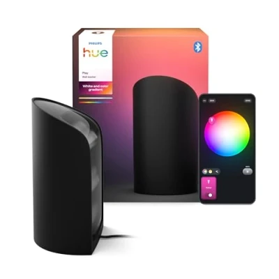 Immagine di Philips Hue Play Smart Wall Washer Nero, Tecnologia ColorCast, Luce bianca e colorata, Compatibile Bluetooth, Controllo vocale con Alexa, Apple Home &amp; Google Assistant, pack da 1
