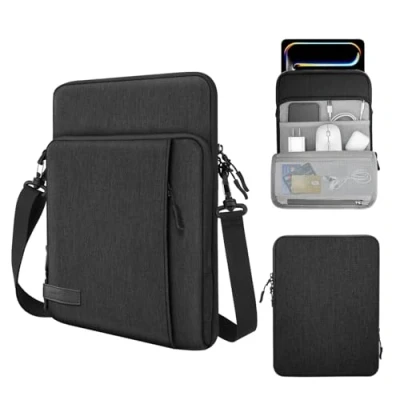 Immagine di MoKo Custodia Compatibile con MacBook Air 13 M3 M2 2024 2018, PRO 14 2021, Tab S8+ 12.4&quot;,Surface 8, Nero &amp; Grigio
