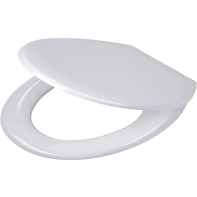 Immagine di Tiger Pasadena Sedile per WC, Elastomero Termoplastico, Acciaio Inox, Bianco, 45 x 37,1 5,7 cm