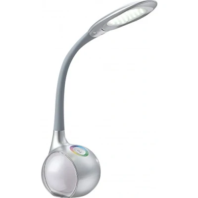 Immagine di Senza tempo LED lampada da tavolo in plastica e trasparente 5W Globo TARRON 58279 argento