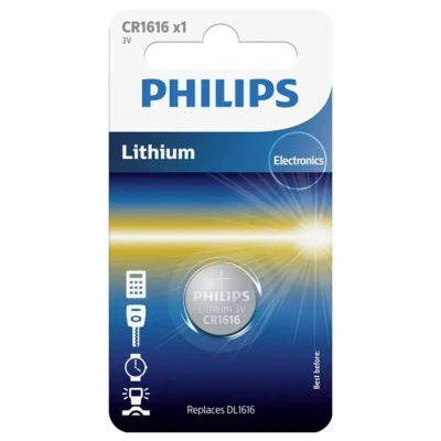 Immagine di Philips CR1616/00b Mini Pila a Bottone, Litio, 3 V, Argento