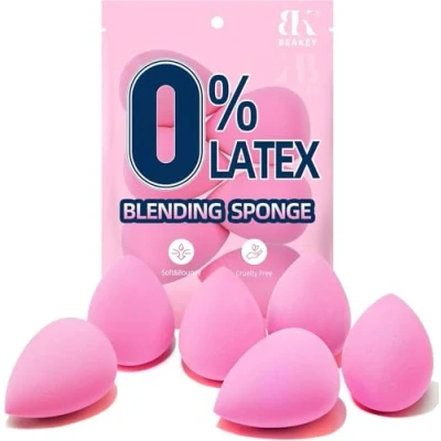 Immagine di BEAKEY Set di Spugnette Per il Trucco da 5 Pezzi, Make up Bellezza Sfumare Fondotinta, Spugne Rosa