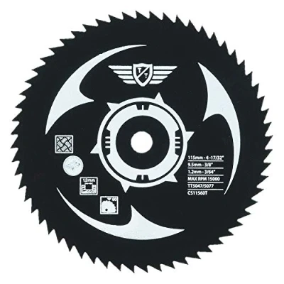 Immagine di Topstools, lama per sega circolare in acciaio super rapido, modello CS11560T, 60 denti, da 115 mm con foro 9,5 mm, Worx Worxsaw XL, WX427, WX429 400 W e 700