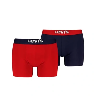 Immagine di Levi&#039;s Solid Basic, Cotone Organico Boxer Briefs, Red Combo, M (Pacco da 2) Uomo