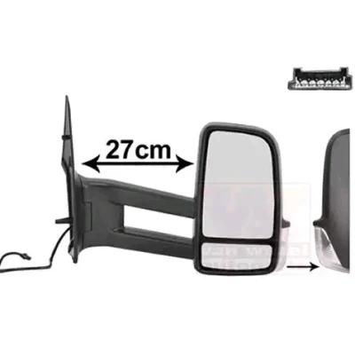 Immagine di Specchio retrovisore esterno Van Wezel 5862826 Dx nero ruvido completo, convesso, per regolazione elettrica specchio, termico, Braccio specch