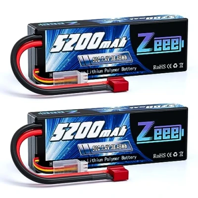 Immagine di Zeee 2S Lipo Batteria 7,4V 50C 5200mAh RC Hardcase con Connectore Deans T Spina per Evader BX Veicolo Auto LKW Truggy Nave Modells Hobby (2 pezzi)